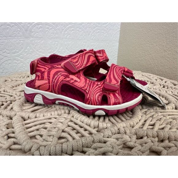 Eddie Bauer Pink Easy Close Sandals Youth Girls Size 12 New - Picture 1 of 6